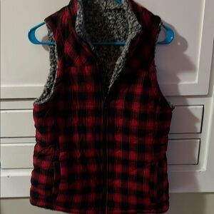 Red and Black Plaid Kids Vest